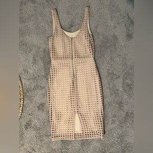 Just Me Double Layer Dress Size Small Nude